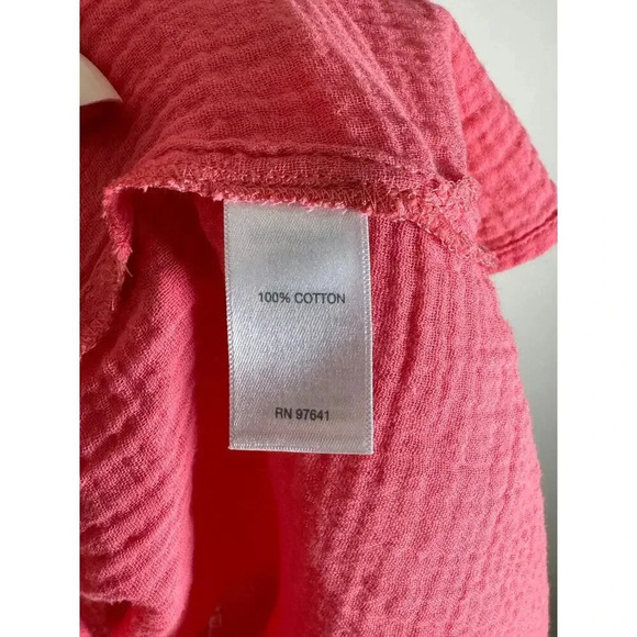 J.Jill pure Jill pink Slub Cotton Long Sleeve Tunic Button Front XL Lagenlook - Picture 10 of 12